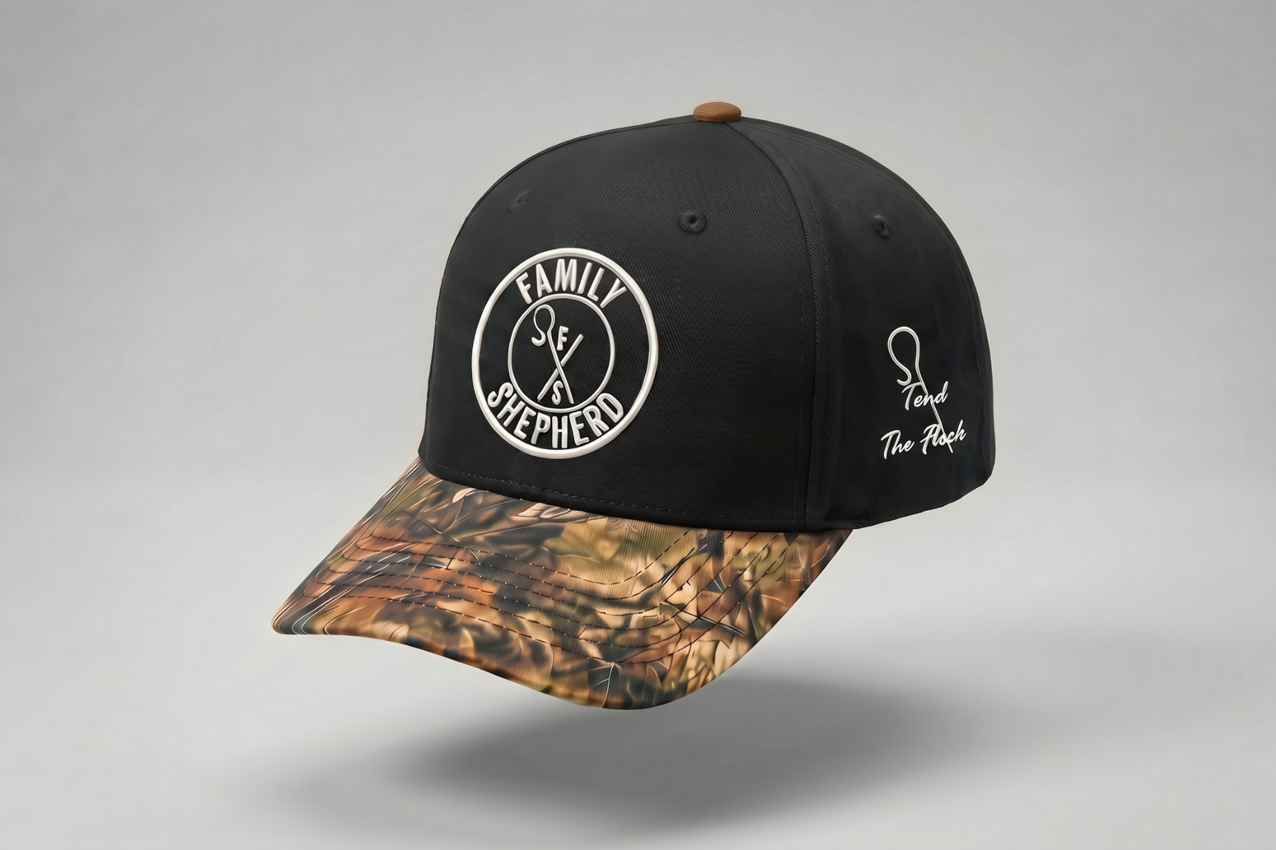 Family Shepherd Cap - Black & Camo