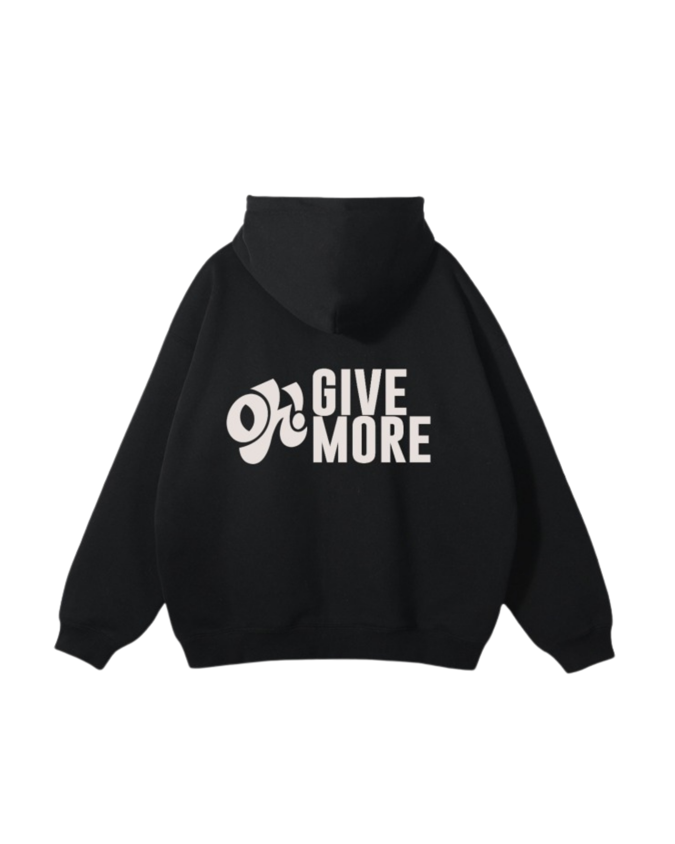 Give More Double Zip Up Hoodie - Black