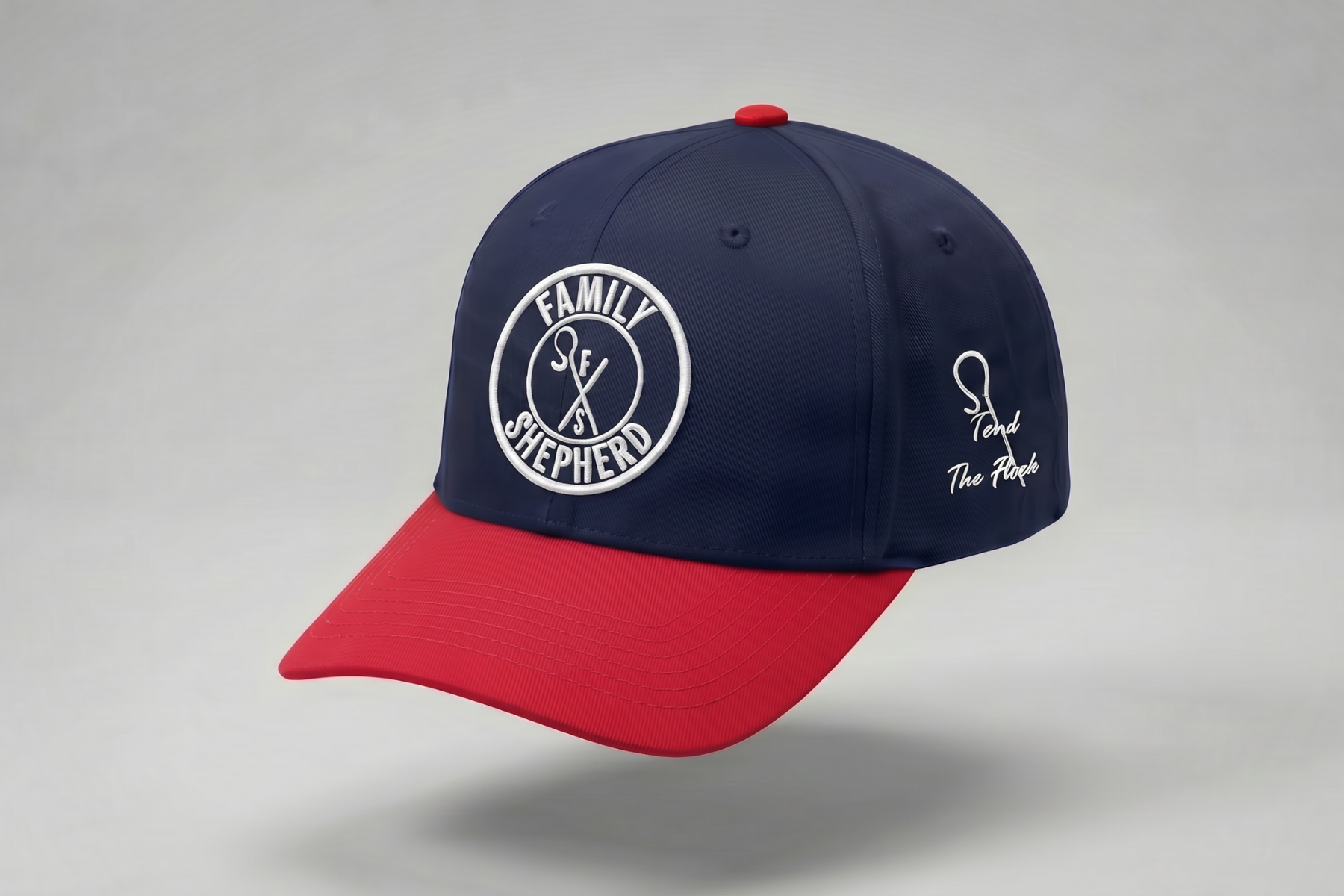 Family Shepherd Cap - Navy & Red
