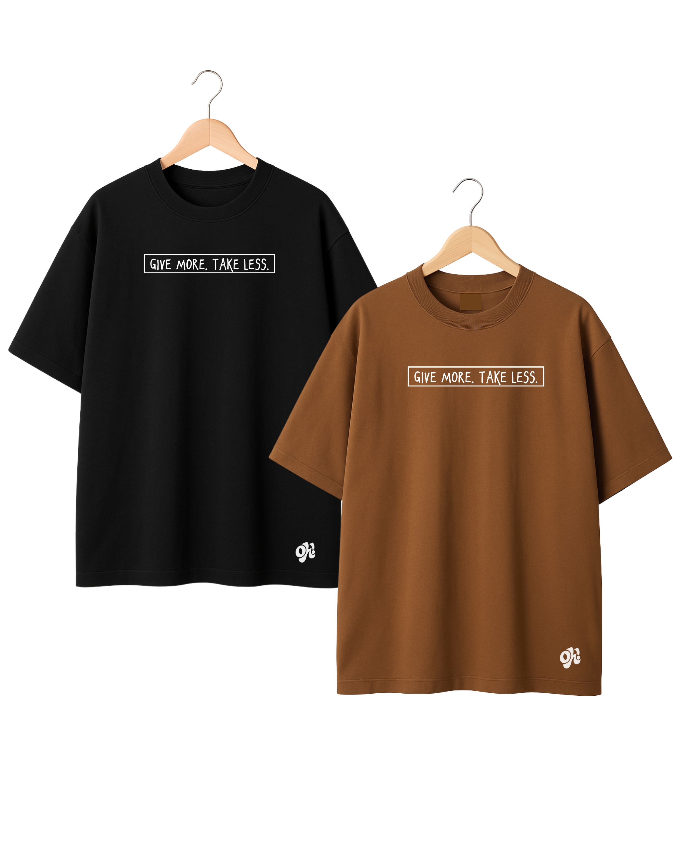 $15 OFF Bundle - Take Less Oversized Tee x 2 | Black & Camel (discount applied in cart)